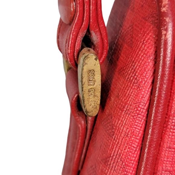 Liz Claiborne Vintage Red Crossbody Shoulder Bag Women's Purse Red - Picture 9 of 15